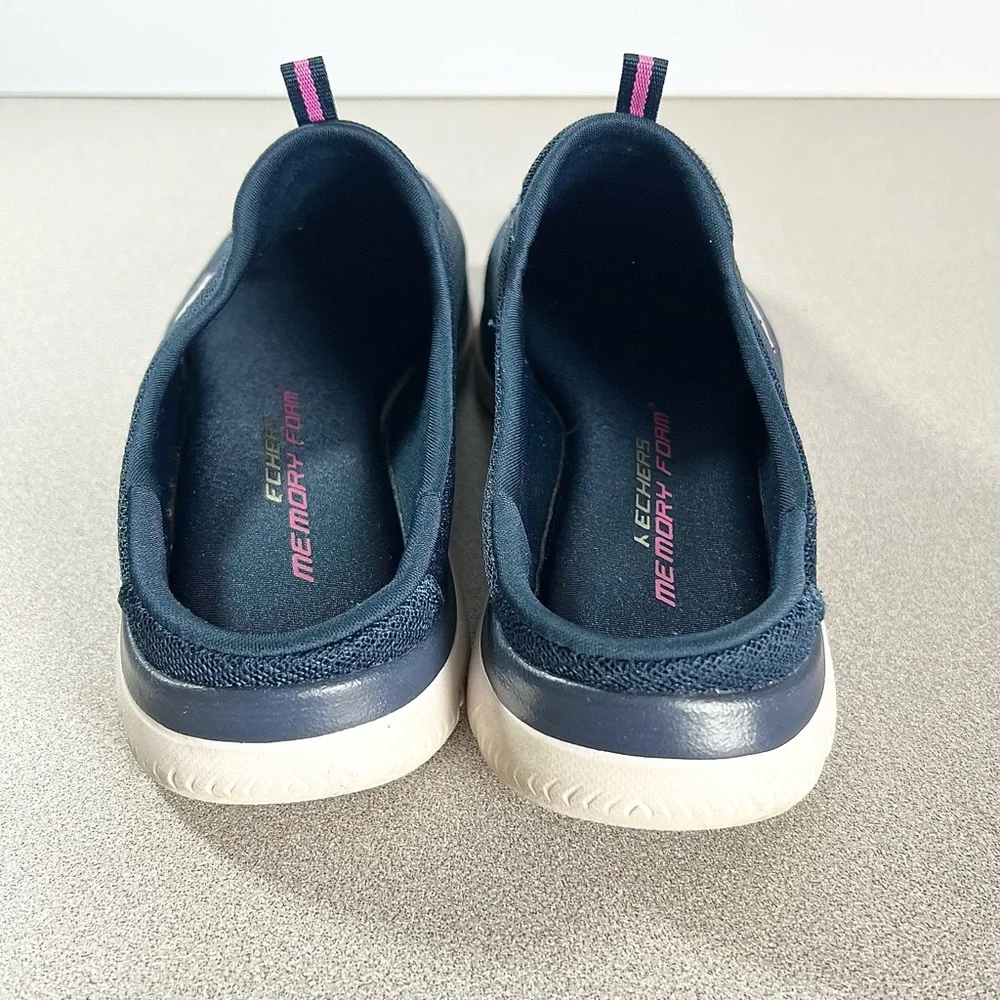 Skechers Summits Swift Step Women's Blue pink Mesh Slip-On Mules Size 7.5 - Picture 5 of 7